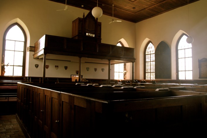 Looking back to the gallery at the organ. 